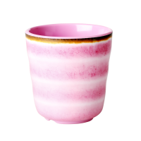 Pink Melamine Cup with Swirl Print Rice DK